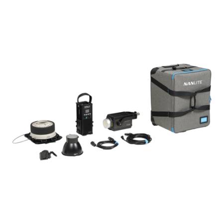 Nanlite Forza 500B II + FL-20G - zestaw, lampa LED Forza 500B II Bi-color, 2700-6500K, CRI 96, Fresnel, walizka_Zawartość zestawu_4